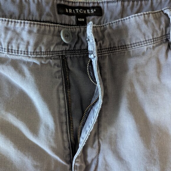 Britches Men's size 40 Waist Grey Washed Cotton Shorts - Picture 3 of 6